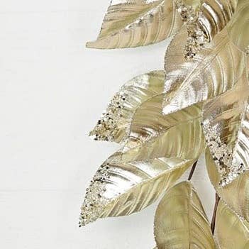 4FT GARALND-CHAMPAIGN METALIC MAGNOLIA LEAVES