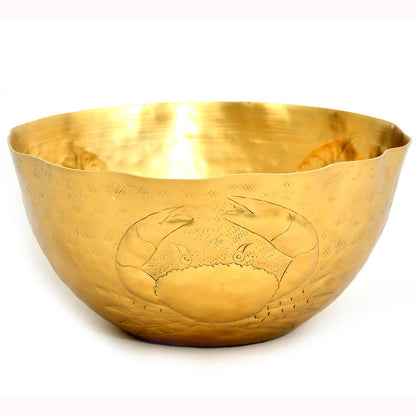 Crab Etch Bowl - Gold Hammered