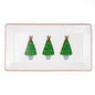 Grand Christmas Tree Rectangle Platter   White/Green/Red   12x6.5