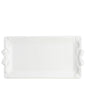 Bow Embossed Rectangle Platter   White   12x6.5