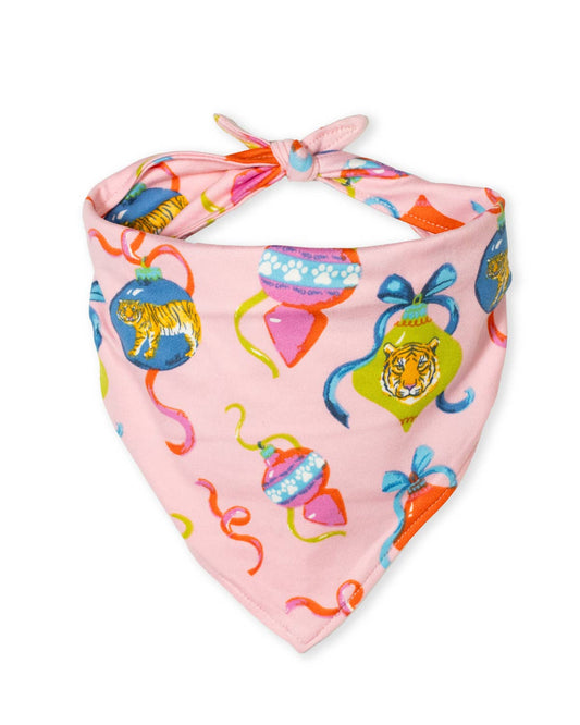 Tinsel and Tiger Dog Bandana   Light Pink/Multi Sm/Med