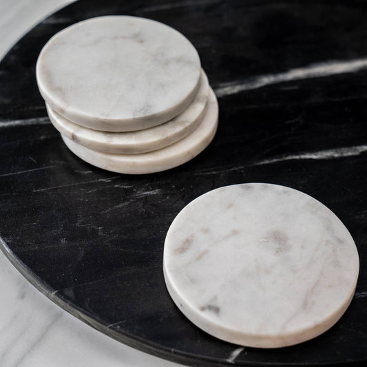 White Marble Round Coaster