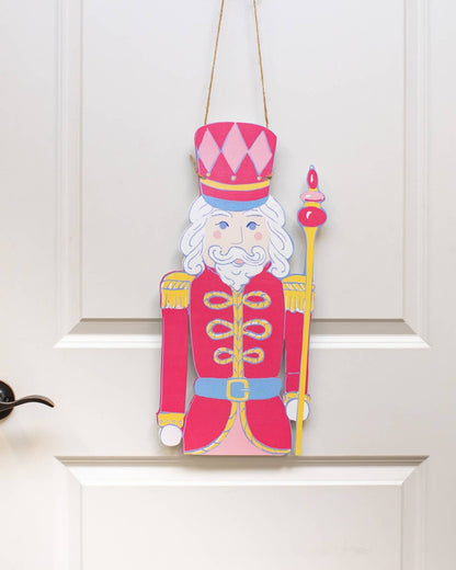 Candy Nutcracker Door Hanger   Pink   10.5x20.75