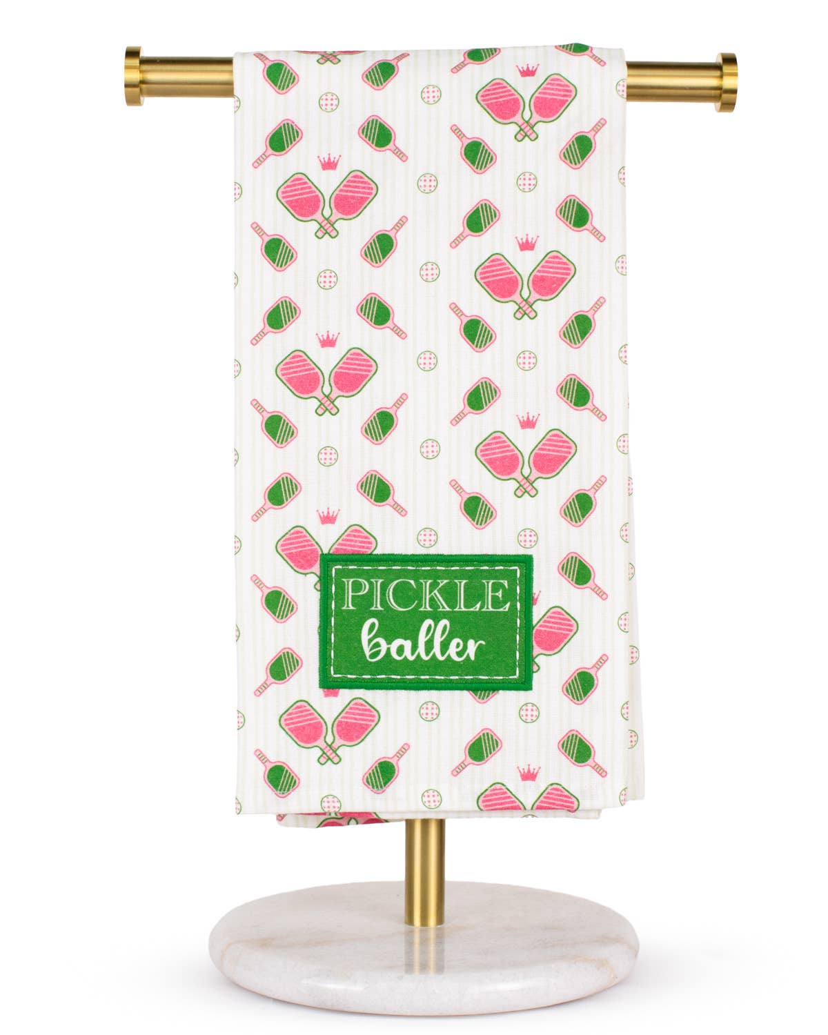 Pickleballer Hand Towel   Green/Pink   20x28