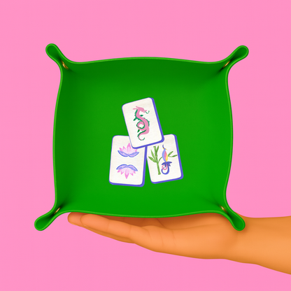 Mahjong tile gift Trinket Gift tray mahjong catchall green