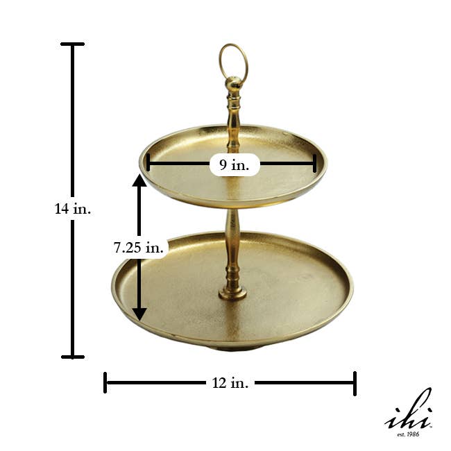 Gold Textured 2-Tier Stand