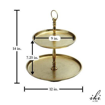 Gold Textured 2-Tier Stand