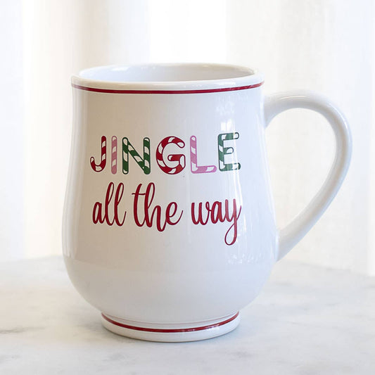 Jingle All The Way Coffee Mug   White/Red/Green   18oz