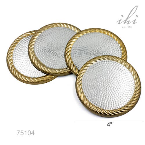 Golden Rope Border Coasters, Set of 4