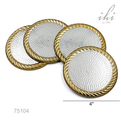 Golden Rope Border Coasters, Set of 4