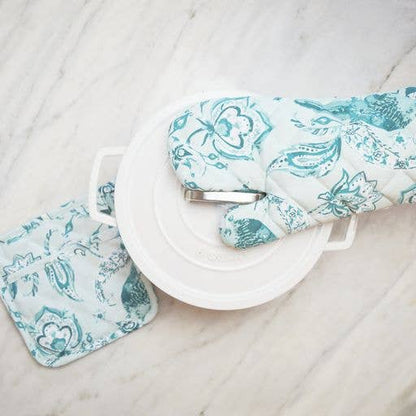 Coastal Seafoam Oven Mitt Set