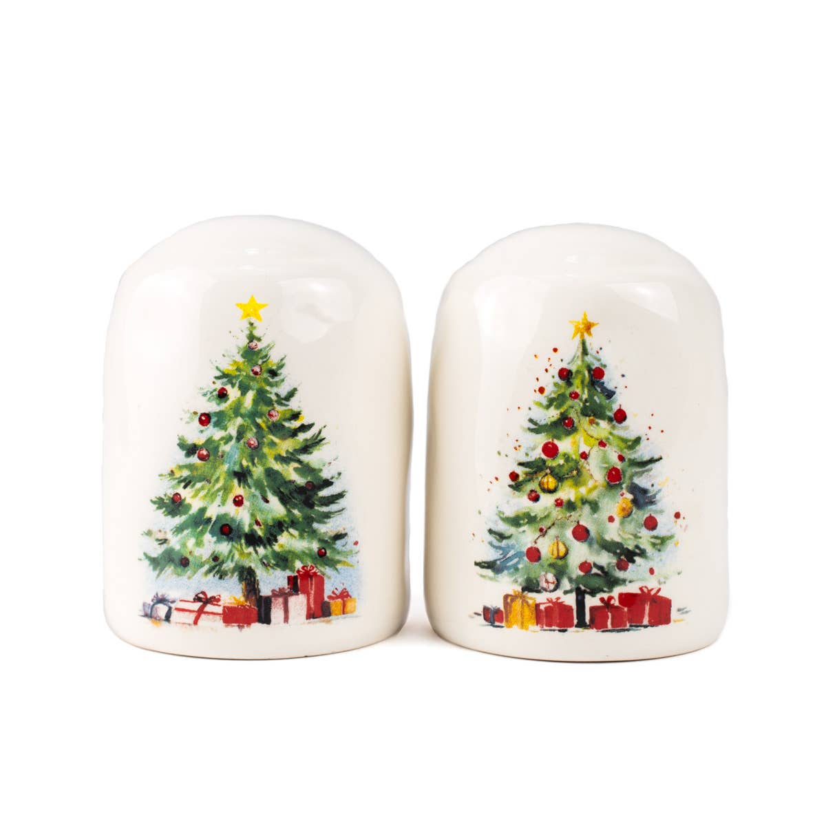 Gloria Tree Salt and Pepper Shaker   White/Multi   2.5x3   Set of 2