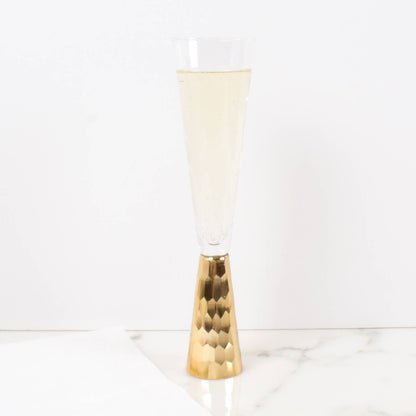 Gold Hammered Champagne Glass