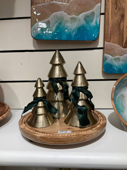 Gold Set of 3 Holiday Tree, metal