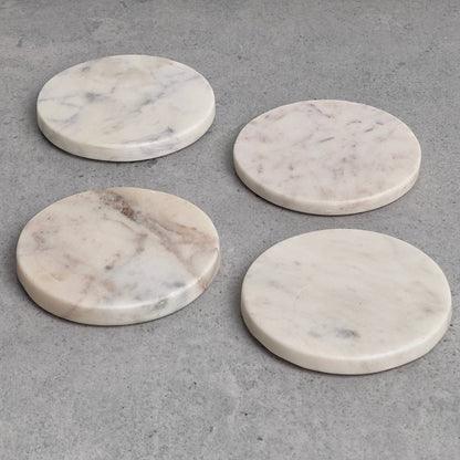 White Marble Round Coaster