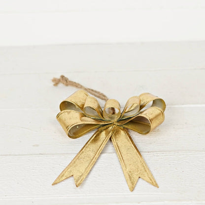 Dazzling Gold Metal Bow Ornament Large