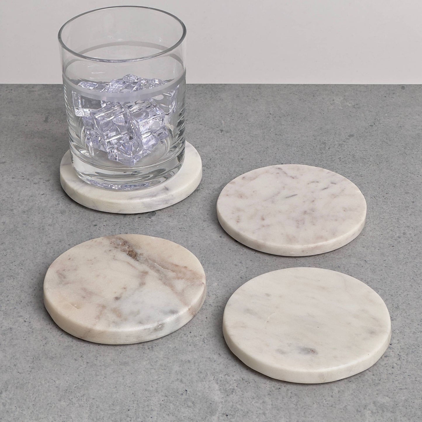 White Marble Round Coaster