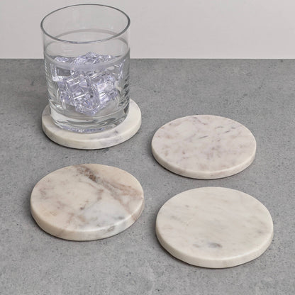 White Marble Round Coaster