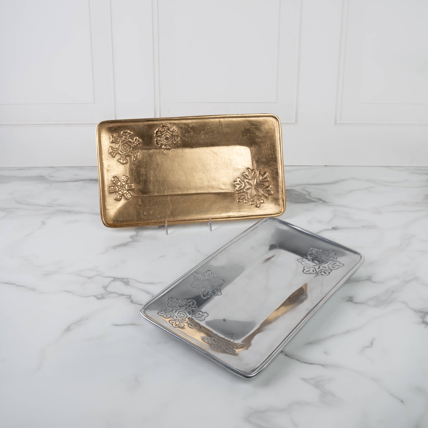 Gold Snowflake Tray 14 inch