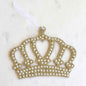 Elizabeth Crown Ornament   Gold/Pearl   7x5