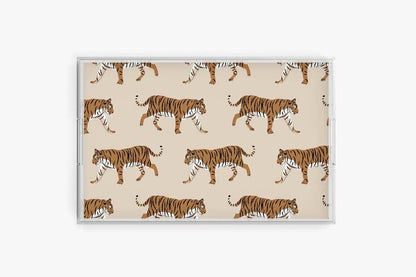 Tiger Acrylic Tray | Acrylic Tray | Dinner Table Tray: Pink / 12 x 12