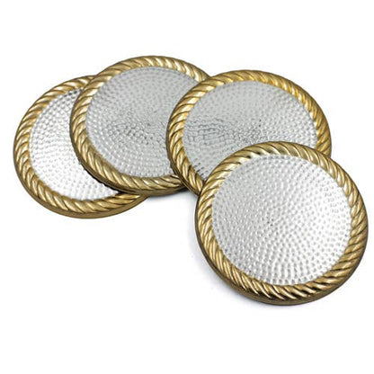 Golden Rope Border Coasters, Set of 4