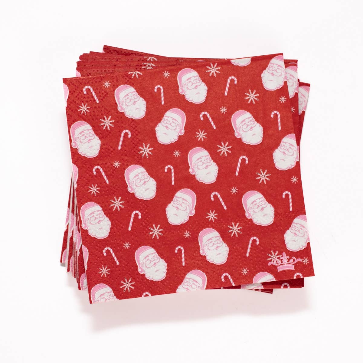 On the Nice List Cocktail Napkins   Red/White   5x5