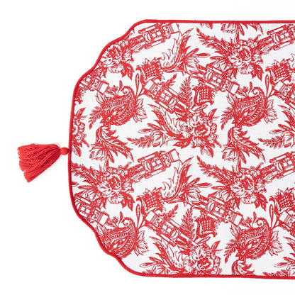 Nutcracker Toile Reversible Tassel Table Runner