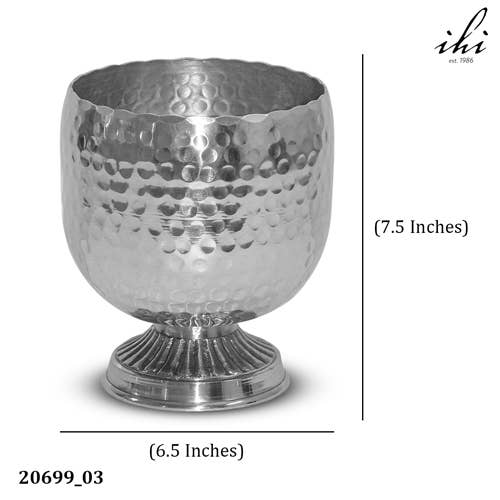 Aluminum Hammered Pedestal Wine Chiller, Set of 2