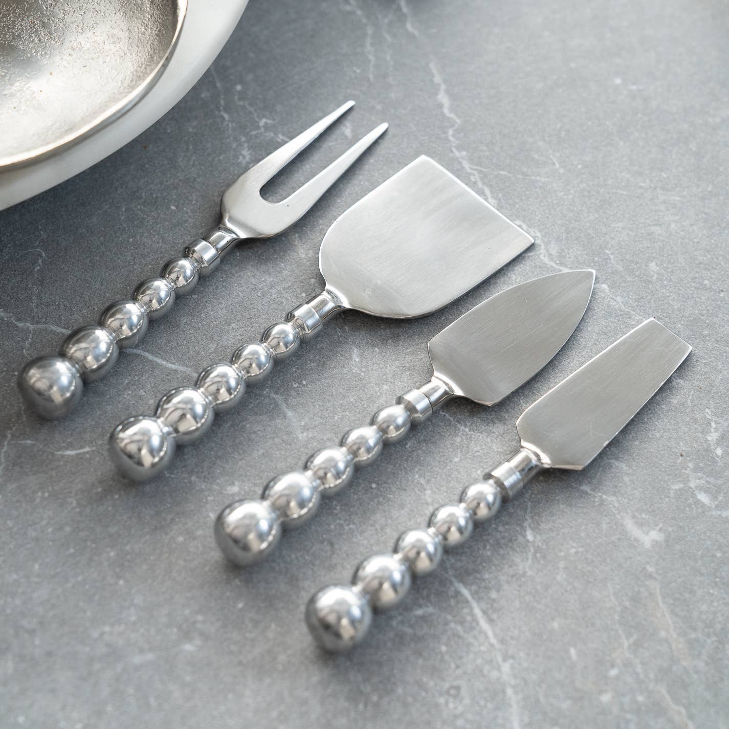 Aluminum Beaded Cheese Tools, Set of 4