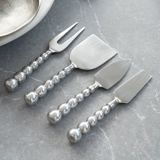 Aluminum Beaded Cheese Tools, Set of 4