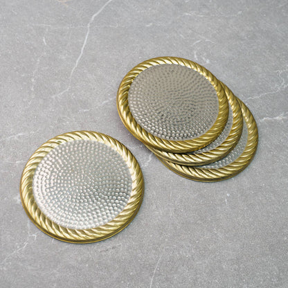 Golden Rope Border Coasters, Set of 4