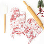 Santa Toile Oven Mitt Set