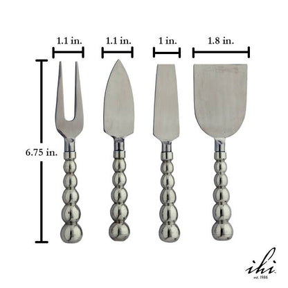Aluminum Beaded Cheese Tools, Set of 4