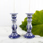Blue Chinoiserie Candlestick Set - Small