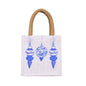 Whimsical Ornaments Petite Gift Tote   White/Blue   7x7x5